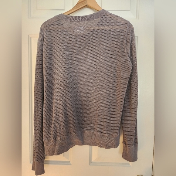 Current Elliott shrunken jogger top size 2 taupe long sleeve mesh cotton - Picture 4 of 9